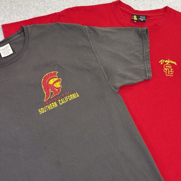USC Trojans T Shirt Lot 2 Men's XL Gray Red University of Southern California - Picture 2 of 9